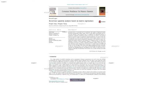 Recurrence quantity analysis based on matrix eigenvalues